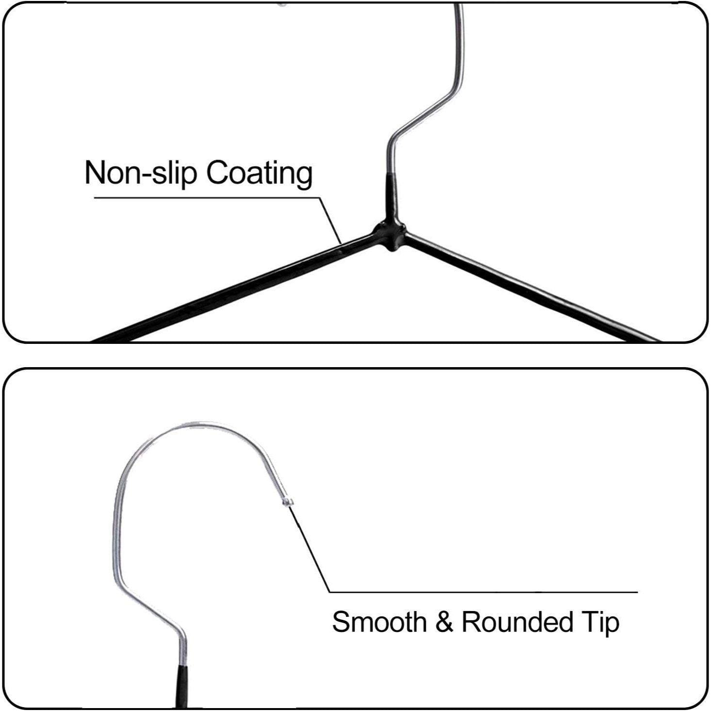 Clothes Hangers with Space-Saving, Non-Slip, Metal, 20 Pack - product gallery image 8