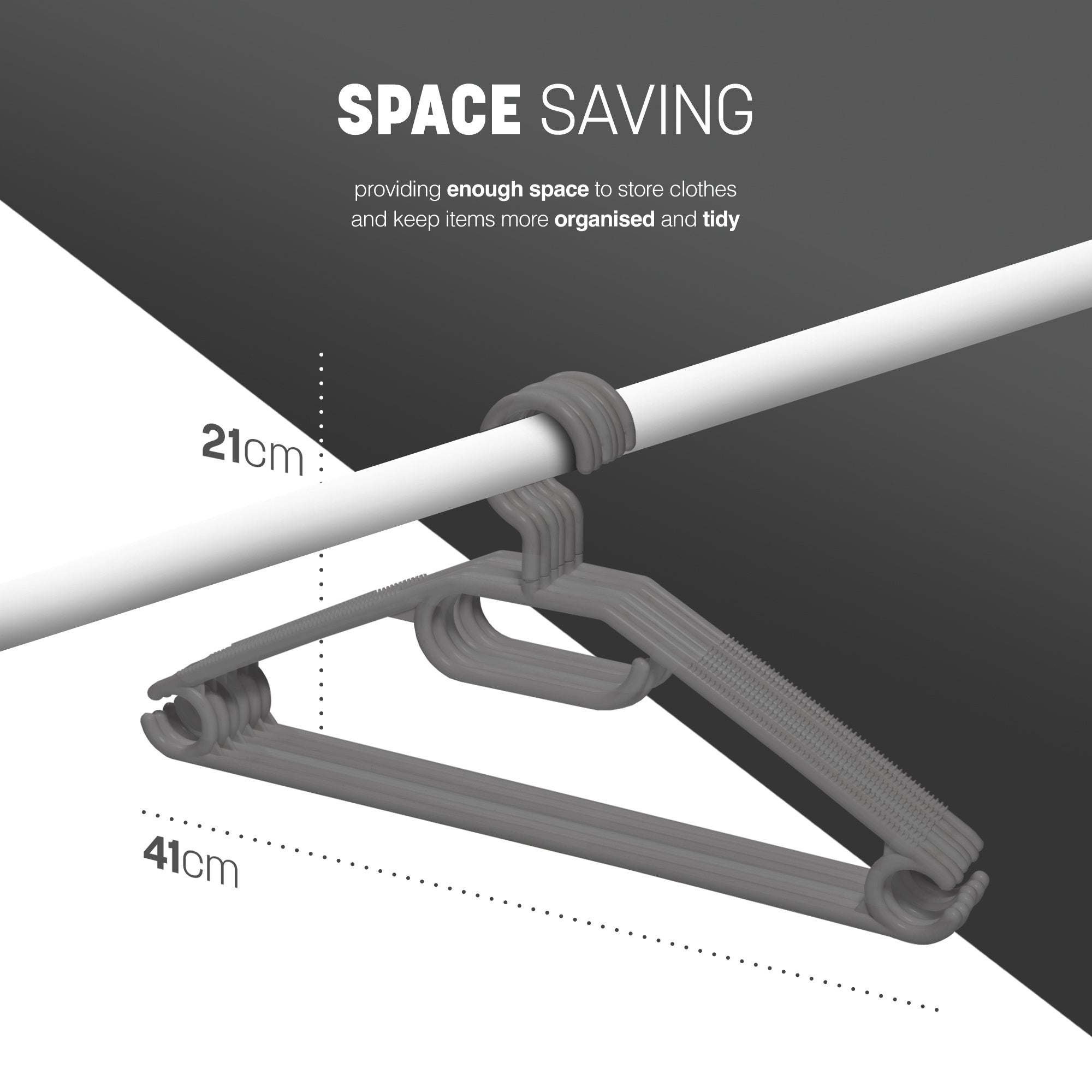 Clothes Hangers with Space-Saving, Non-Slip, Plastic, 20 Pack - product gallery image 18