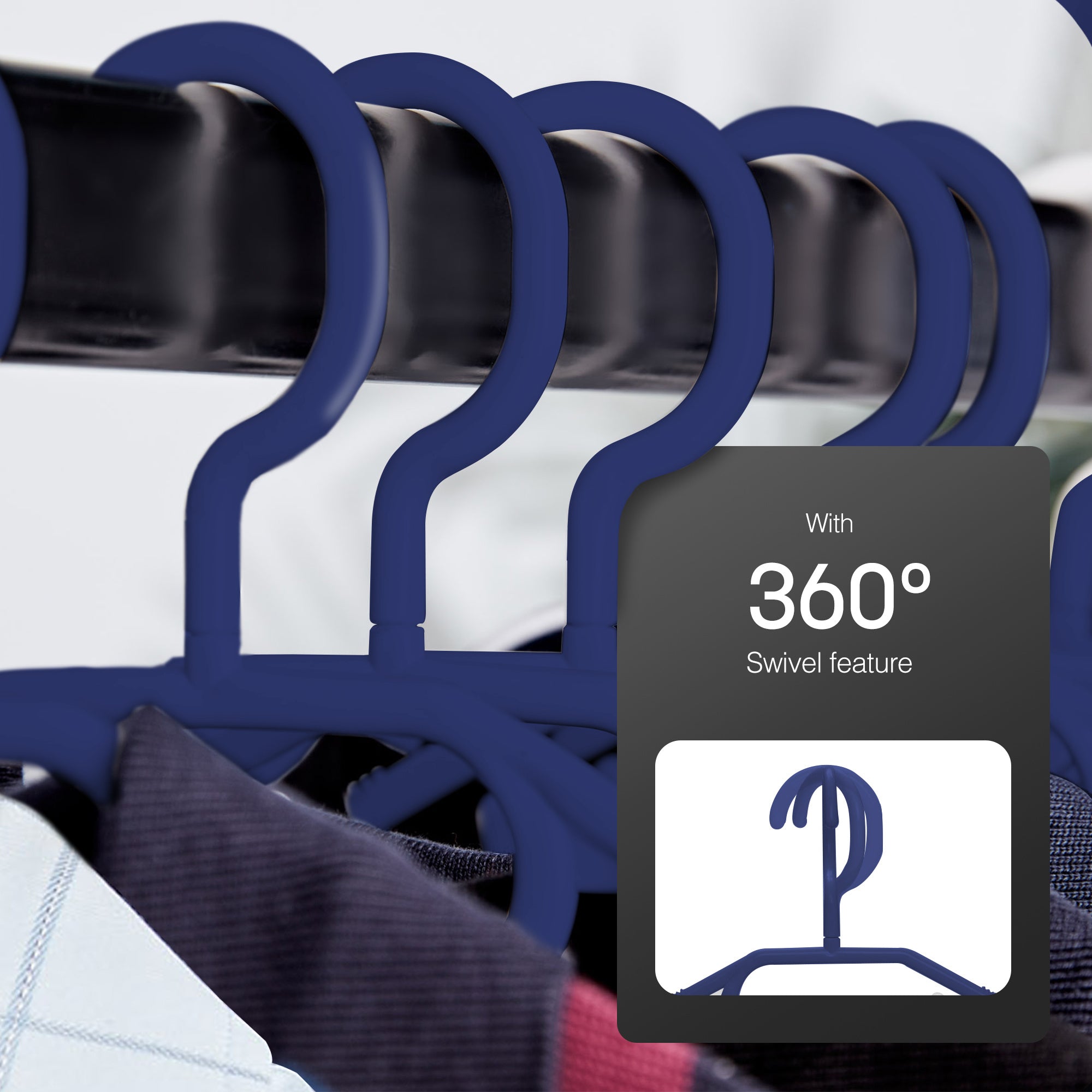 Clothes Hangers with Space-Saving, Non-Slip, Plastic, 20 Pack - product gallery image 26