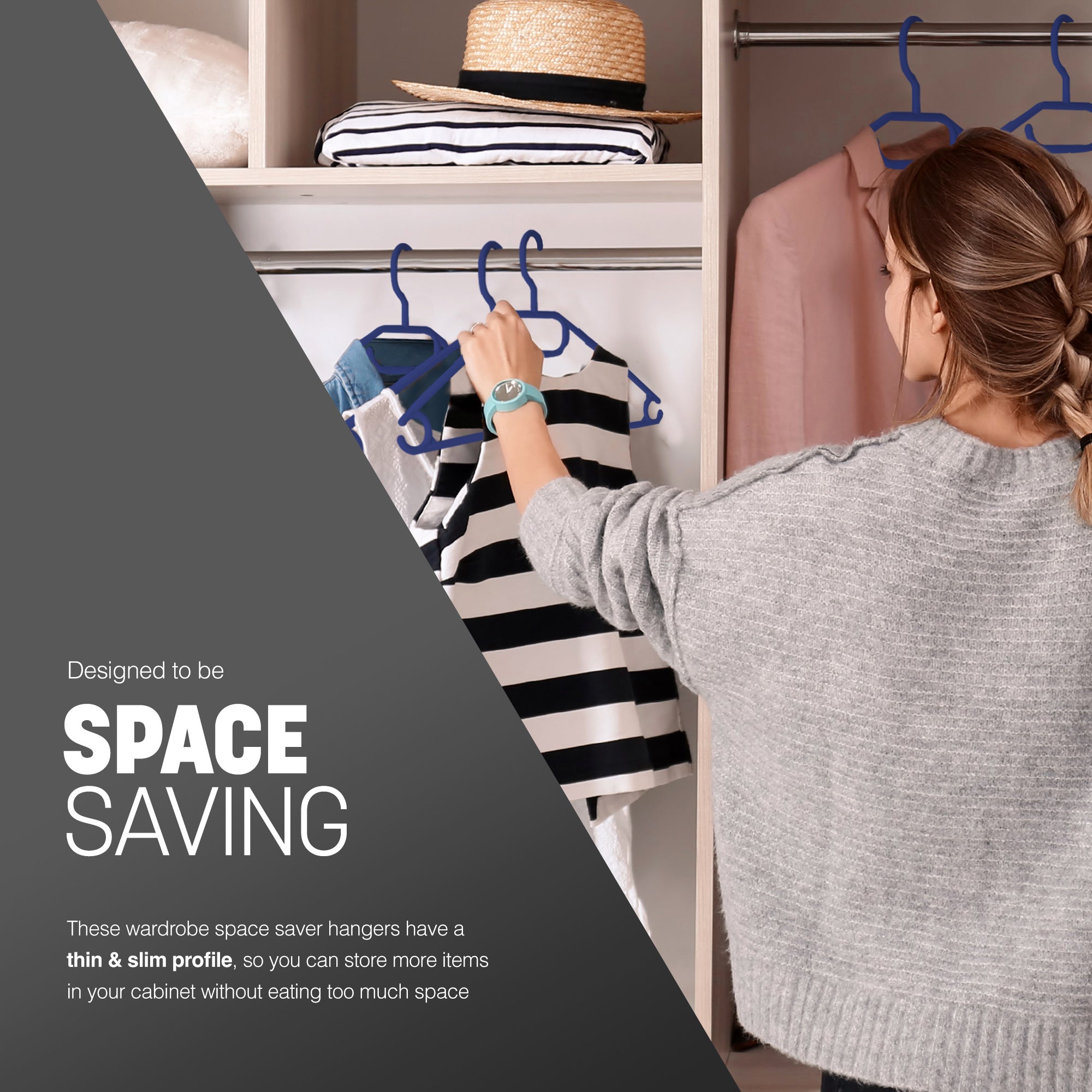 Clothes Hangers with Space-Saving, Non-Slip, Plastic, 20 Pack - product gallery image 28