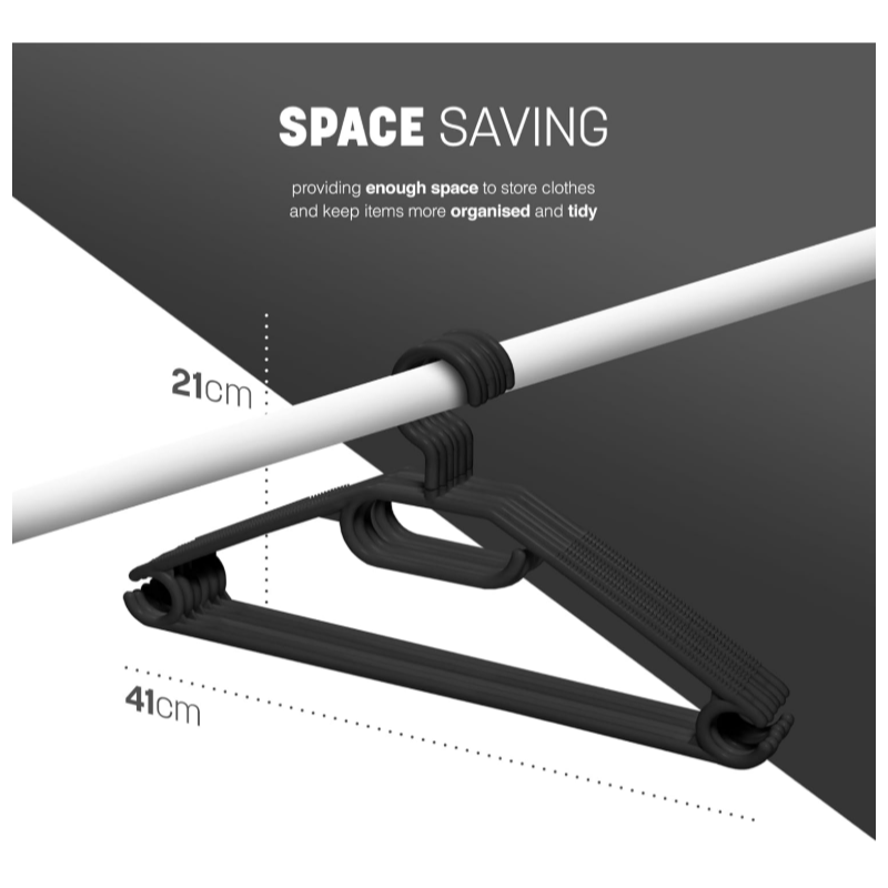 Clothes Hangers with Space-Saving, Non-Slip, Plastic, 20 Pack - product gallery image 3
