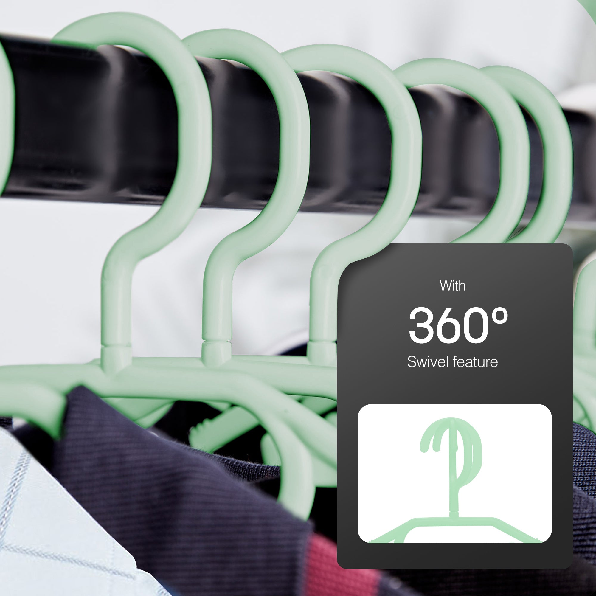 Clothes Hangers with Space-Saving, Non-Slip, Plastic, 20 Pack - product gallery image 33