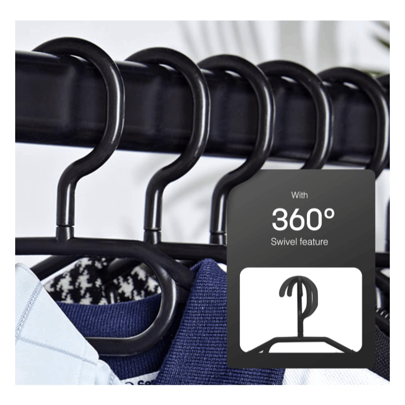 Clothes Hangers with Space-Saving, Non-Slip, Plastic, 20 Pack - product gallery image 5