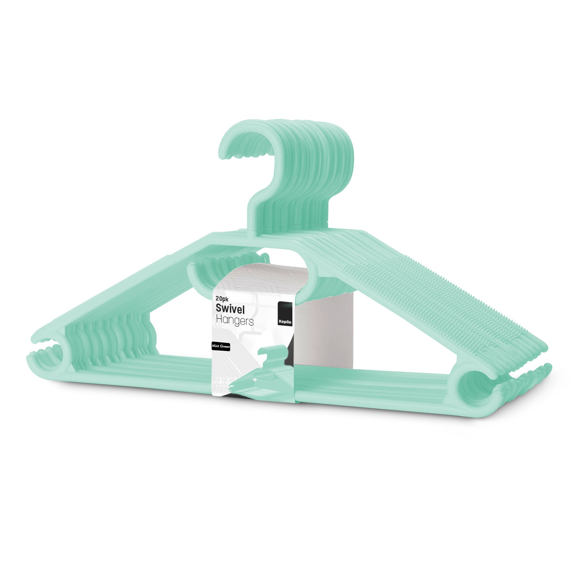 Clothes Hangers with Space-Saving, Non-Slip, Plastic, 20 Pack - Mint Green option
