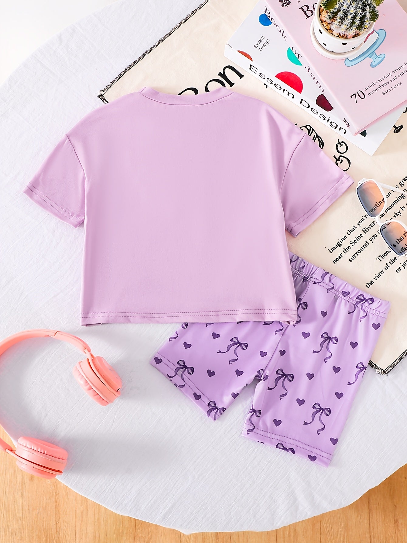 Clothing Set Girls Piece T-Shirt Shorts Age 1-6 with 2 Piece - product gallery image 4
