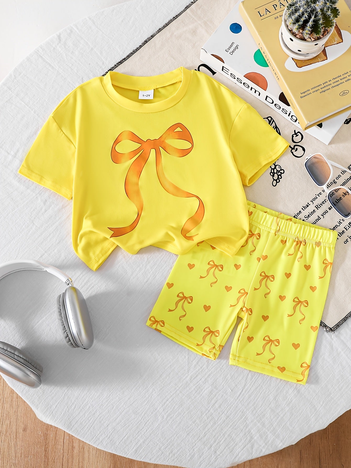 Clothing Set Girls Piece T-Shirt Shorts Age 1-6 with 2 Piece - product gallery image 6