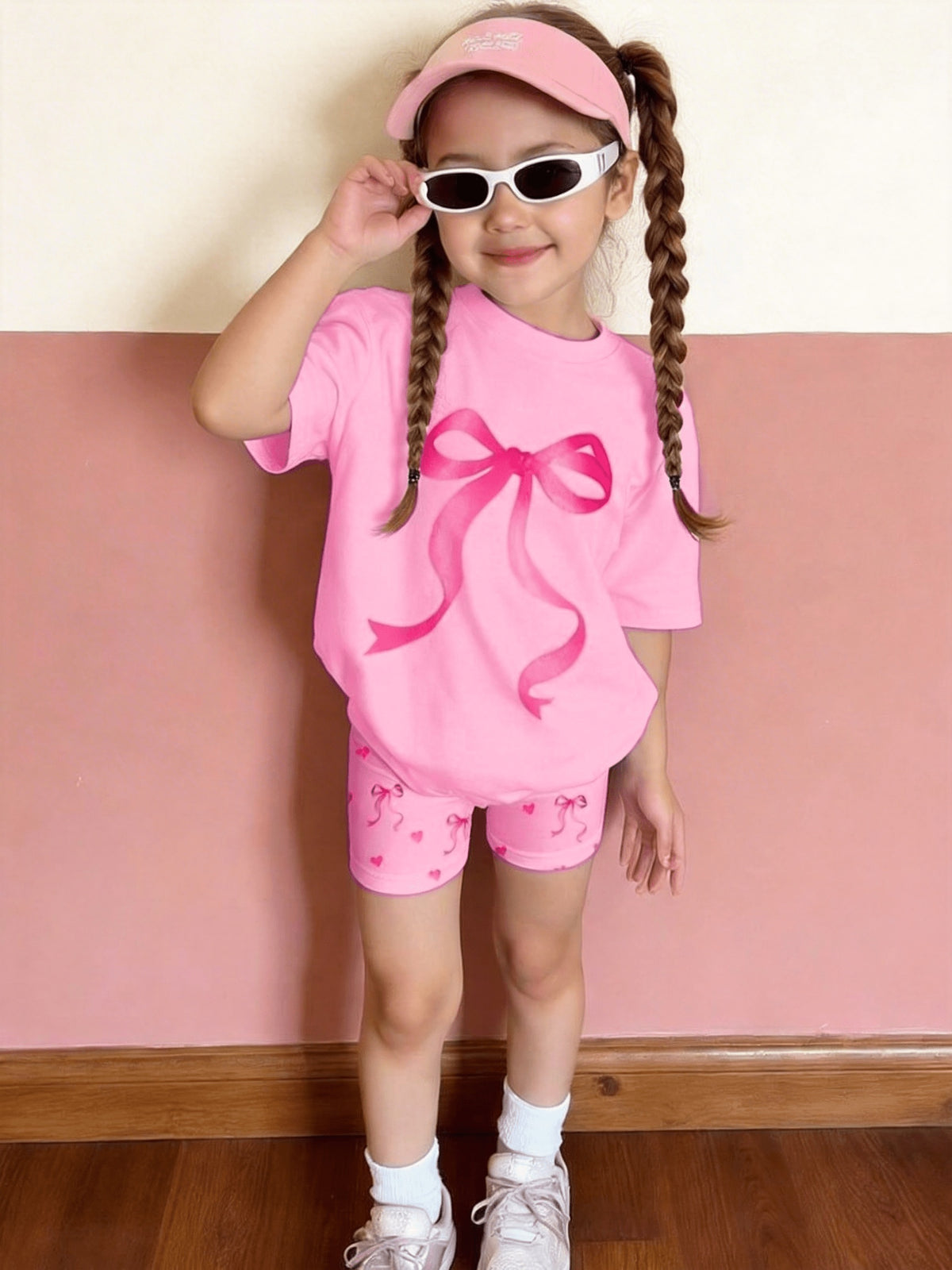 Clothing Set Girls Piece T-Shirt Shorts Age 1-6 with 2 Piece