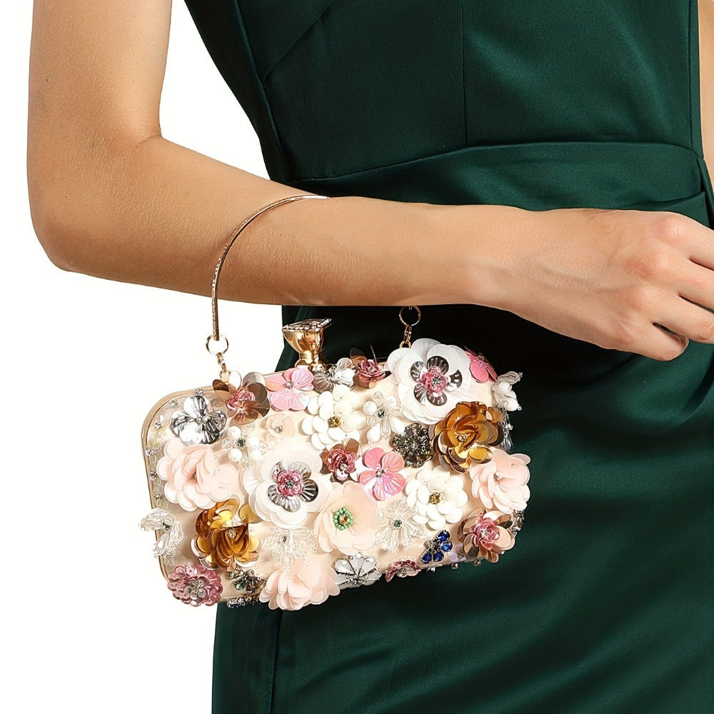 Clutch Bag with 5cm, Rhinestone Women Flower Evening Party Diamante - product gallery image 2