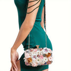 Clutch Bag with 5cm, Rhinestone Women Flower Evening Party Diamante - product gallery image 4