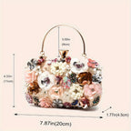 Clutch Bag with 5cm, Rhinestone Women Flower Evening Party Diamante - product gallery image 7