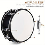 cm*13.97cm Black Snare Drum Made of with 30.48cm, Metal, 30.48cm*13.97cm Poplar Wood - product gallery image 3