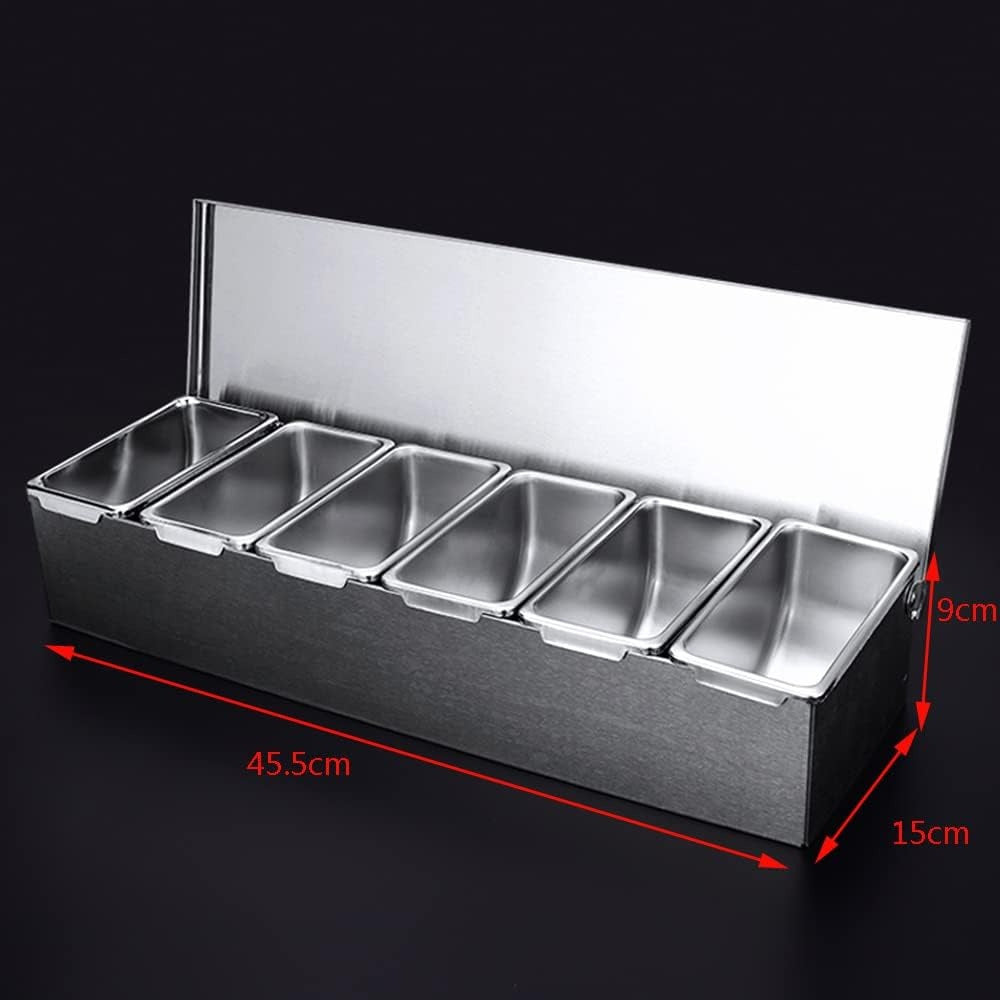 CNCEST Good Quality 6 Compartment Tray with 9Cm, Stainless Steel - product gallery image 2