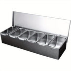 CNCEST Good Quality 6 Compartment Tray with 9Cm, Stainless Steel
