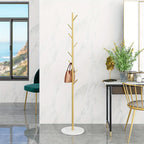Coat Rack with Freestanding, Metal, 1pc, Freestanding Stand Marble Base Hooks Tree - product gallery image 2