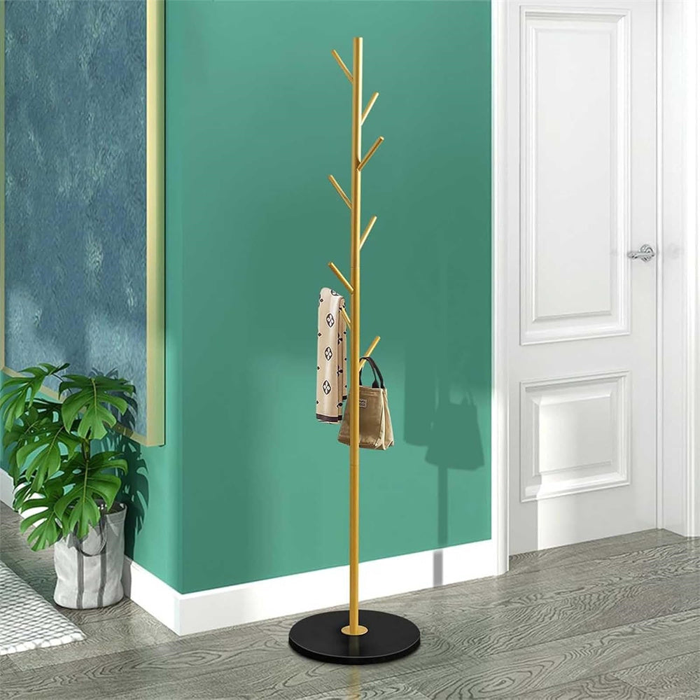 Coat Rack with Freestanding, Metal, 1pc, Freestanding Stand Marble Base Hooks Tree - product gallery image 4