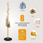 Coat Rack with Freestanding, Metal, 1pc, Freestanding Stand Marble Base Hooks Tree - product gallery image 5