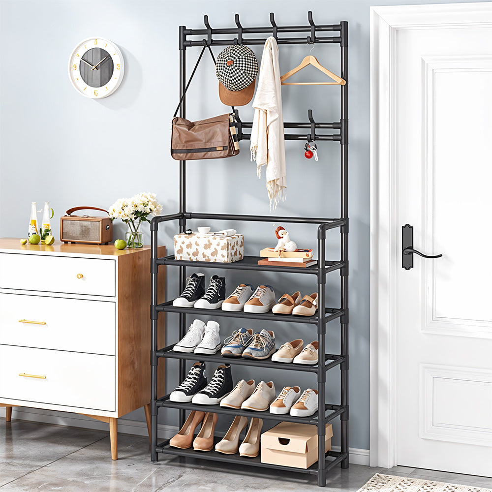 Coat Rack with Space-Saving, Easy Assembly, Freestanding, Metal - product gallery image 4
