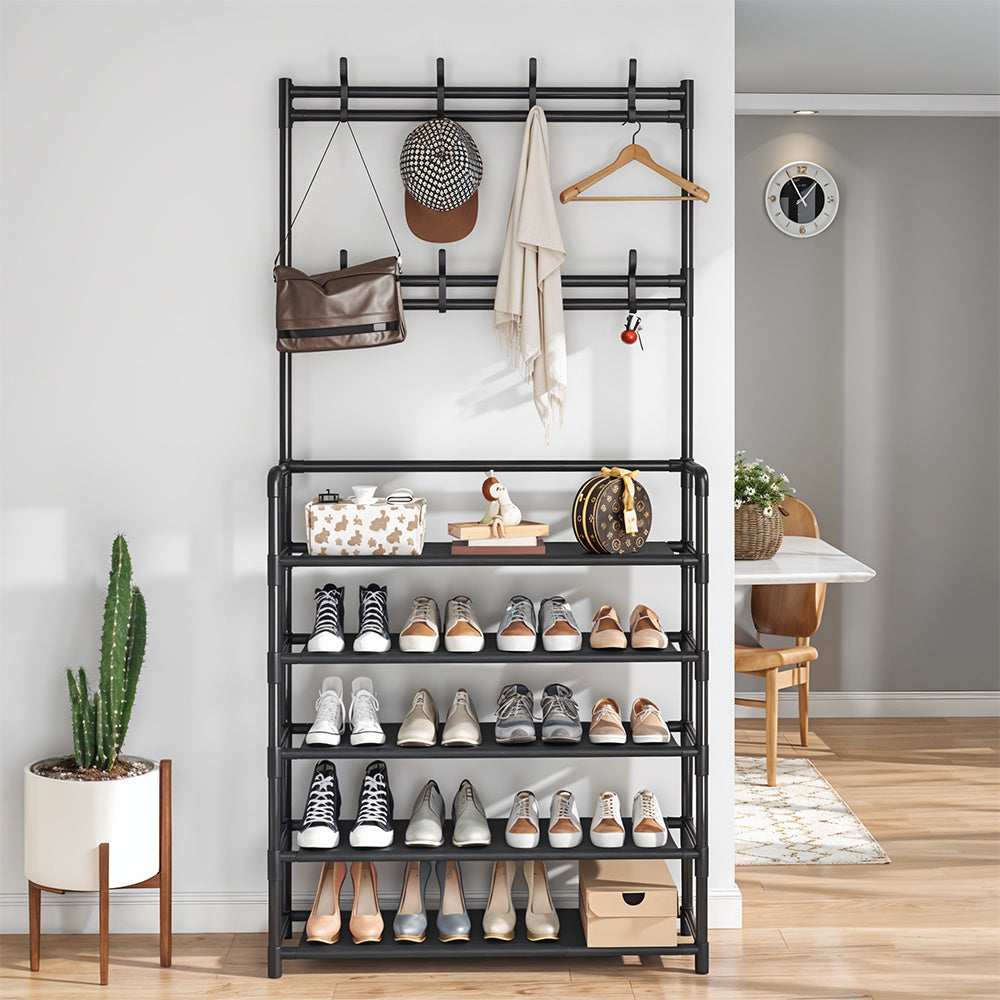 Coat Rack with Space-Saving, Easy Assembly, Freestanding, Metal - product gallery image 5