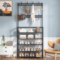 Coat Rack with Space-Saving, Easy Assembly, Freestanding, Metal
