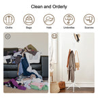 Coat Rack with Space-Saving, Freestanding, 175cm, Metal - product gallery image 17