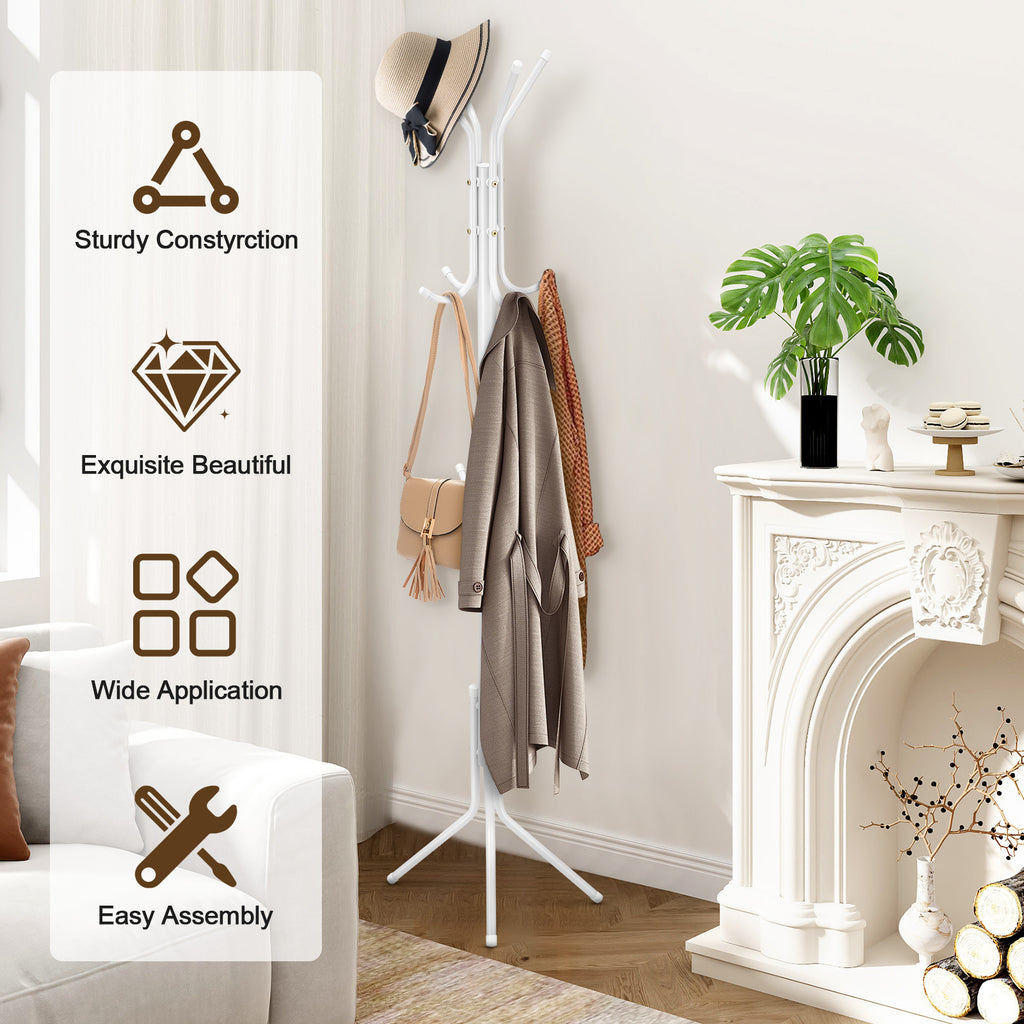Coat Rack with Space-Saving, Freestanding, 175cm, Metal - product gallery image 18