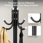 Coat Rack with Space-Saving, Freestanding, 175cm, Metal - product gallery image 3