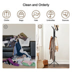 Coat Rack with Space-Saving, Freestanding, 175cm, Metal - product gallery image 5