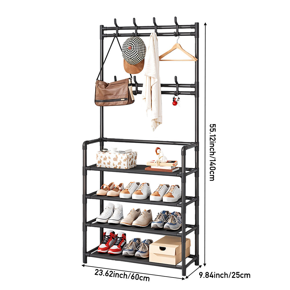 Coat Rack with Space-Saving, Lockable, Metal, 60x25x140cm - product gallery image 3