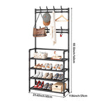 Coat Rack with Space-Saving, Lockable, Metal, 60x25x140cm - product gallery image 3