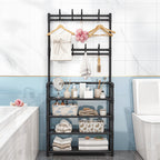 Coat Rack with Space-Saving, Lockable, Metal, 60x25x140cm - product gallery image 5
