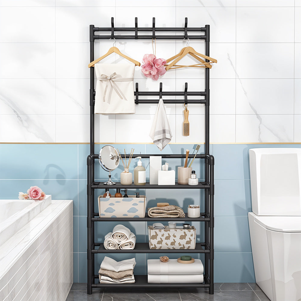 Coat Rack with Space-Saving, Lockable, Metal, 60x25x140cm - product gallery image 5