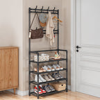 Coat Rack with Space-Saving, Lockable, Metal, 60x25x140cm - product gallery image 6