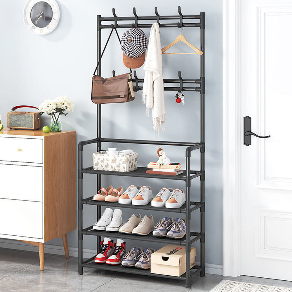 Coat Rack with Space-Saving, Lockable, Metal, 60x25x140cm