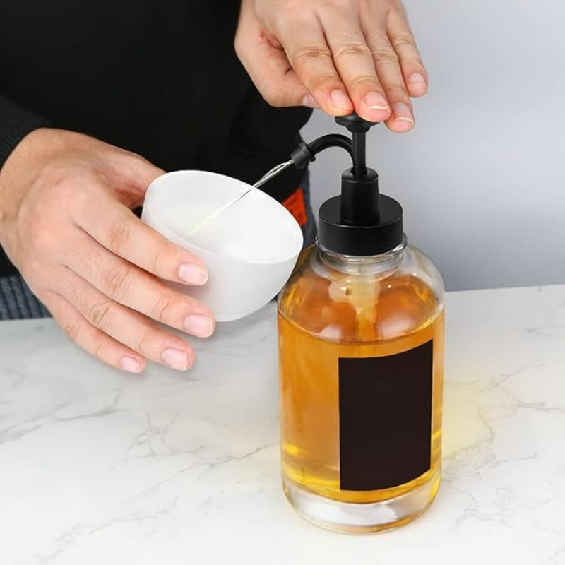 Coffee Syrup Pump Bottle Set with 500ml, Glass Bottles of Two - product gallery image 5