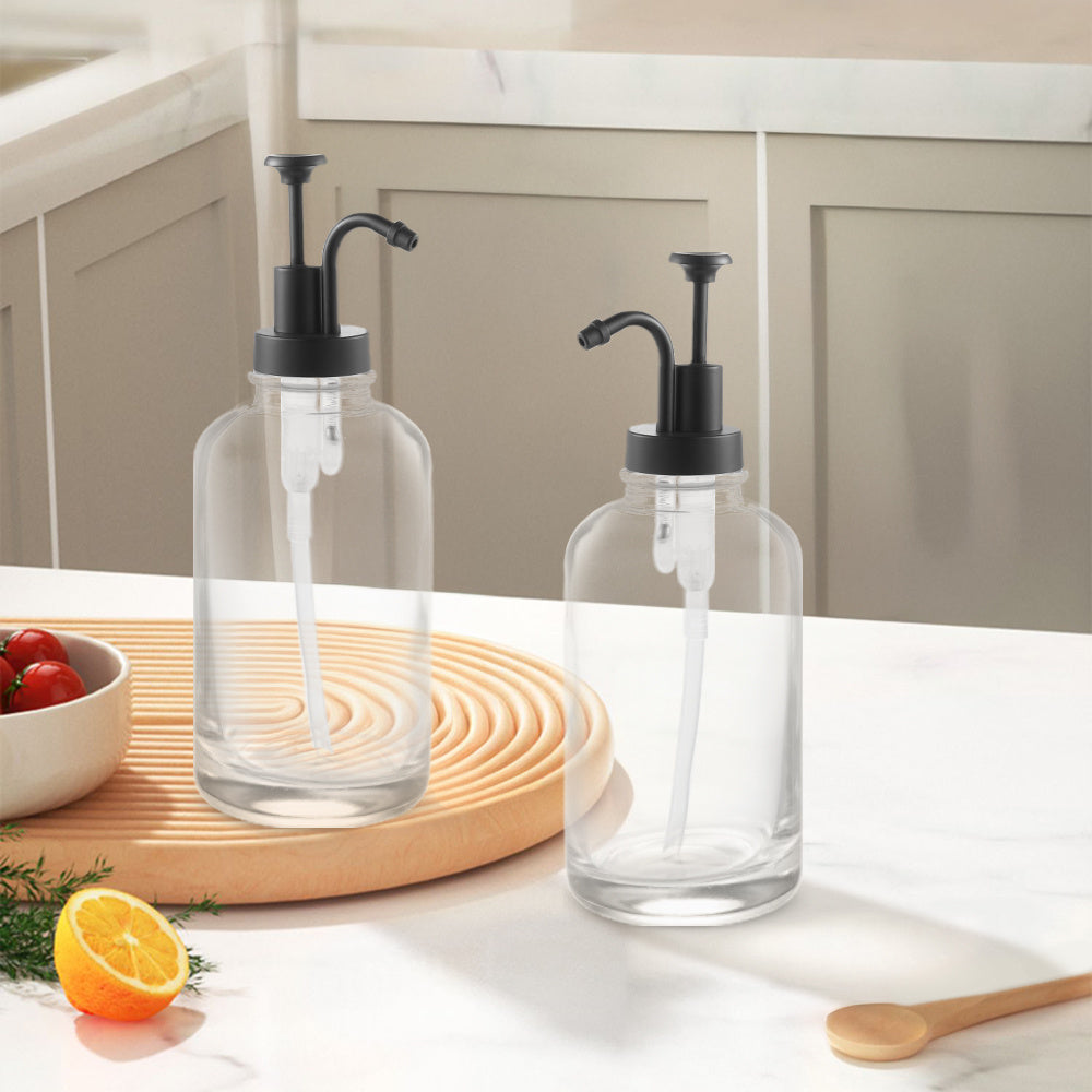 Coffee Syrup Pump Bottle Set with 500ml, Glass Bottles of Two - product gallery image 8