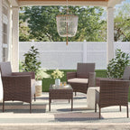 Coffee Table with 4 Piece, Rattan Garden Furniture Piece Armchairs - product gallery image 11