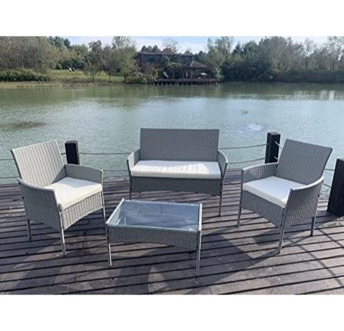 Coffee Table with 4 Piece, Rattan Garden Furniture Piece Armchairs - product gallery image 12