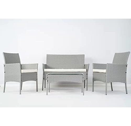 Coffee Table with 4 Piece, Rattan Garden Furniture Piece Armchairs - product gallery image 14