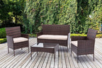 Coffee Table with 4 Piece, Rattan Garden Furniture Piece Armchairs - product gallery image 22