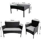 Coffee Table with 4 Piece, Rattan Garden Furniture Piece Armchairs - product gallery image 4