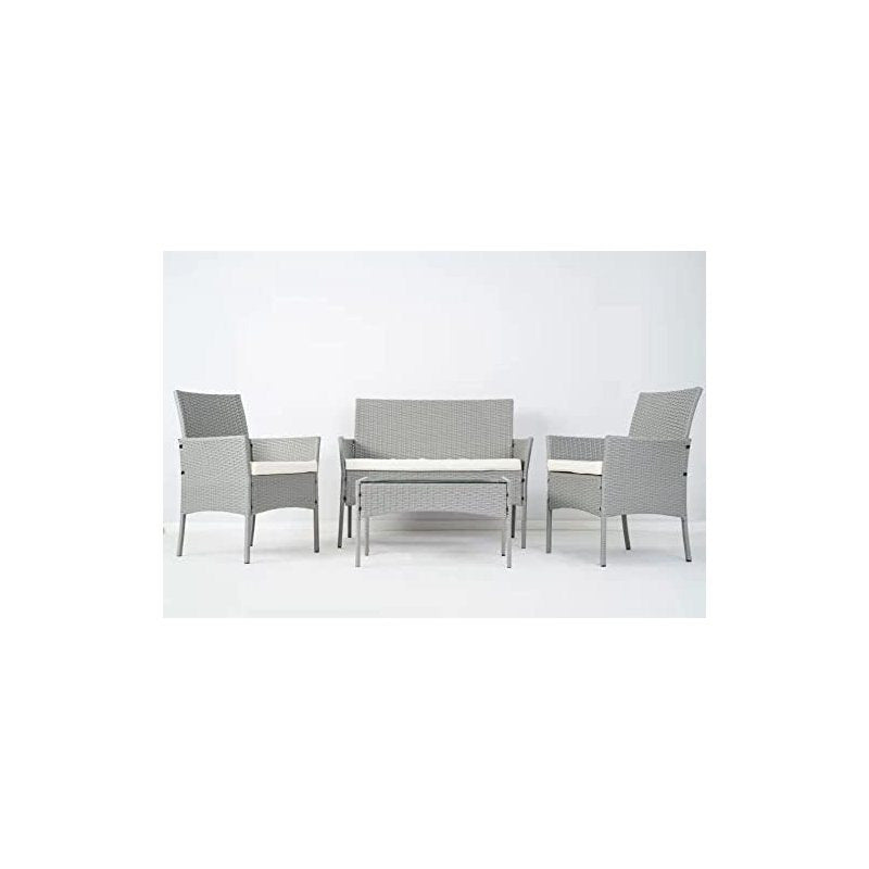 Coffee Table with 4 Piece, Rattan Garden Furniture Piece Armchairs - product gallery image 8