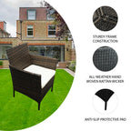 Coffee Table with 4 Piece Rattan Garden Furniture Sofa Armchairs - product gallery image 12