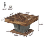 Coffee Table with 80cm, Square X-Frame Centre for living rooms and bedrooms - product gallery image 2