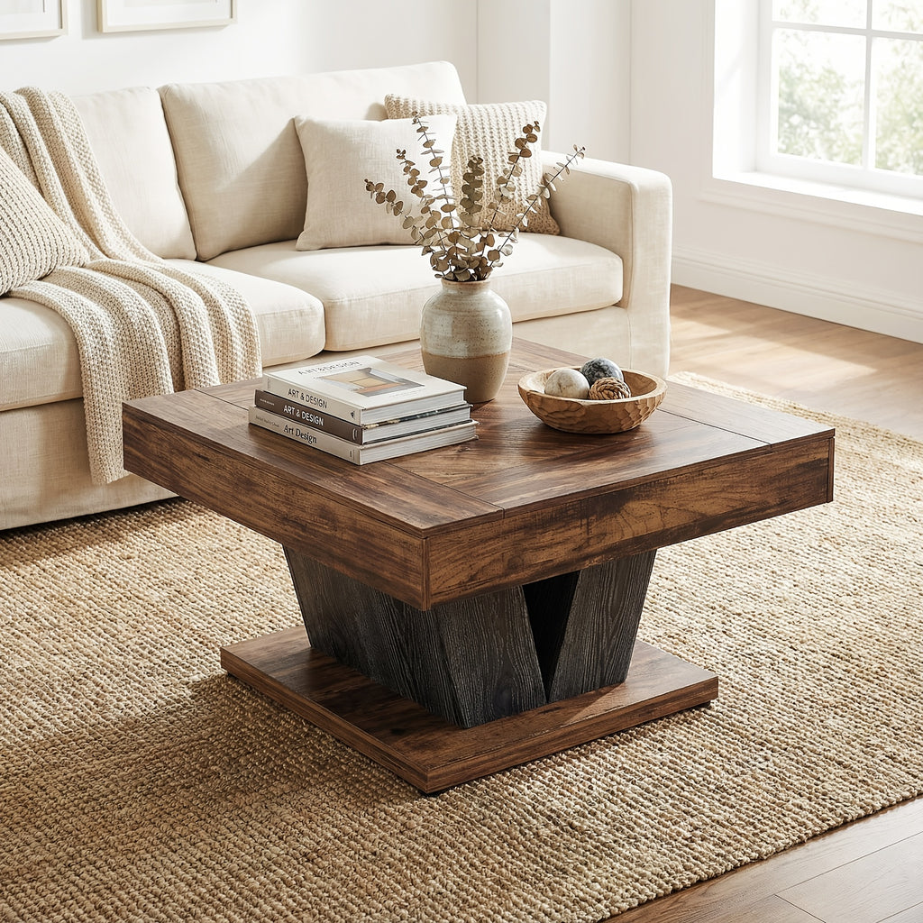Coffee Table with 80cm, Square X-Frame Centre for living rooms and bedrooms - product gallery image 4