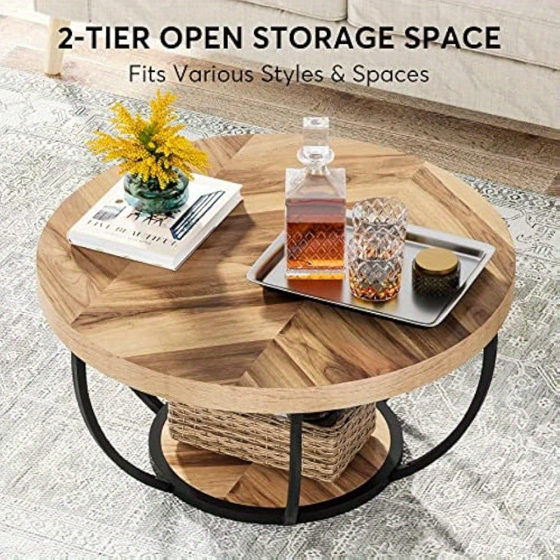 Coffee Table with Space-Saving, Easy Assembly, Waterproof, Metal - product gallery image 3