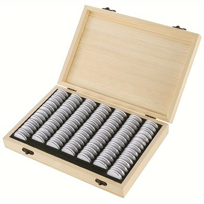 Coin Collecting Supplie with 30mm, Wood, Wooden for storage and organisation - Wooden option