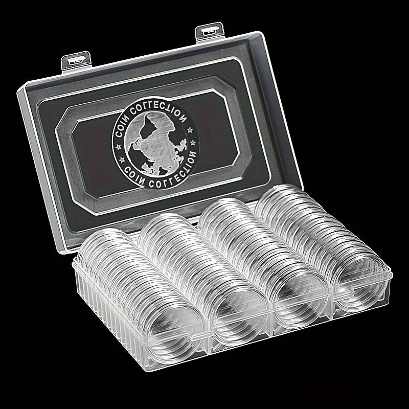 Coin Collecting Supplie with Plastic, Clear Plastic Capsule Holder Storage Box - Clear option