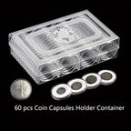 Coin Collecting Supplie with Plastic, Clear Plastic Capsule Holder Storage Box - product gallery image 4