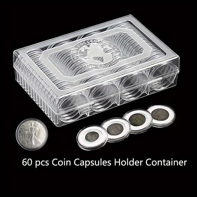 Coin Collecting Supplie with Plastic, Clear Plastic Capsule Holder Storage Box - product gallery image 4