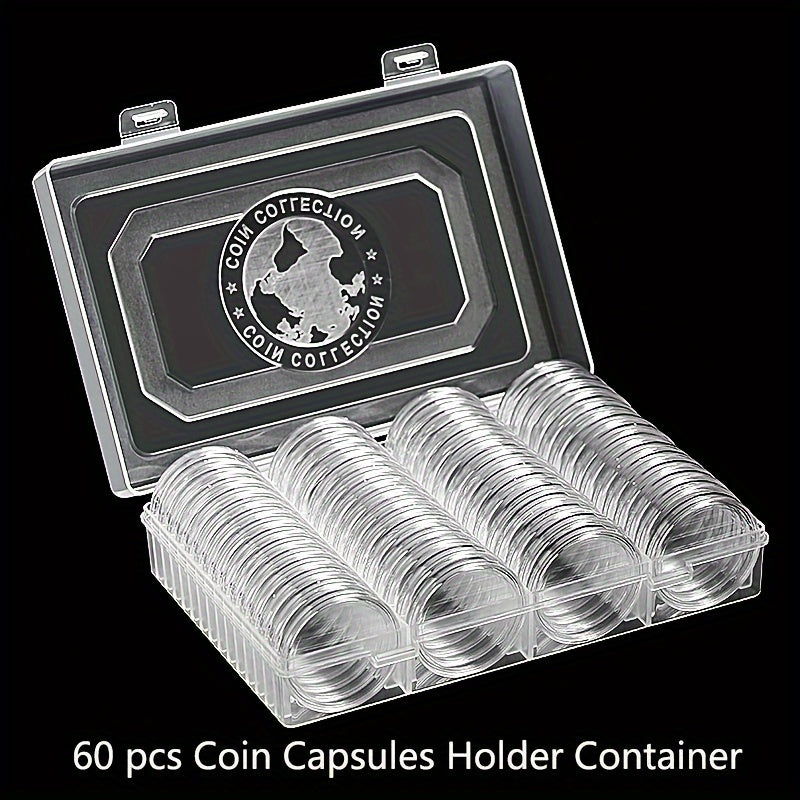 Coin Collecting Supplie with Plastic, Clear Plastic Capsule Holder Storage Box - product gallery image 5